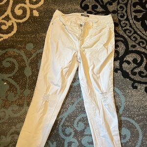 Lisa Rinna Collection Distressed White Jeans